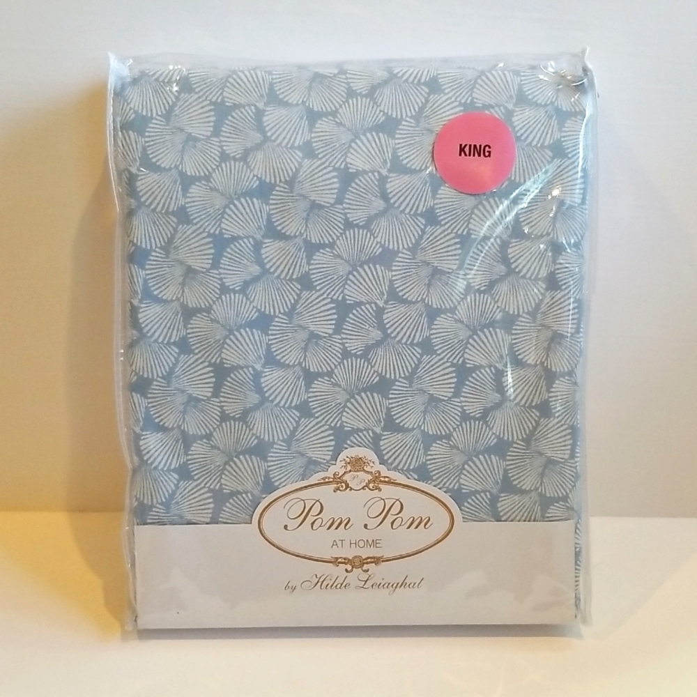 COPY - Pom Pom At Home luxury KING Duvet cover NWT (Light Blue and White Seashe…